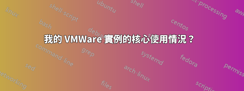 我的 VMWare 實例的核心使用情況？ 