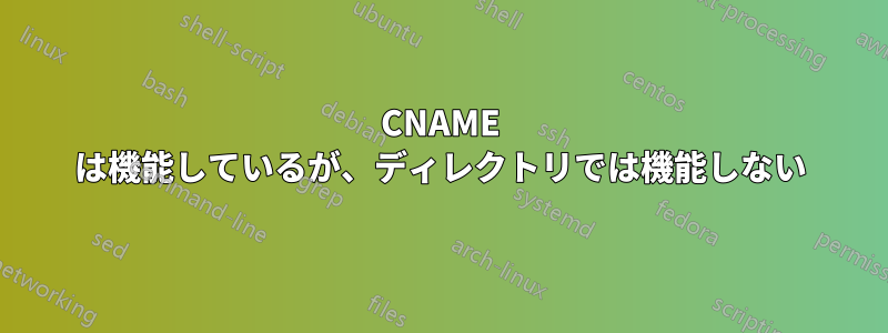 CNAME は機能しているが、ディレクトリでは機能しない