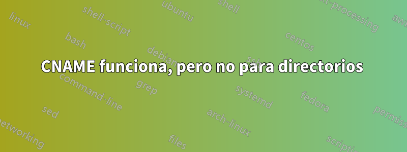 CNAME funciona, pero no para directorios