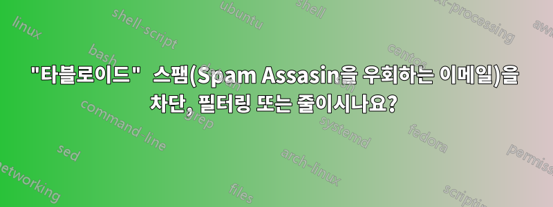 "타블로이드" 스팸(Spam Assasin을 우회하는 이메일)을 차단, 필터링 또는 줄이시나요?