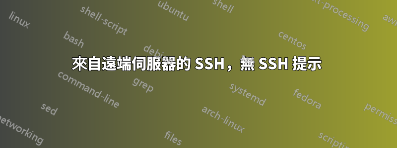 來自遠端伺服器的 SSH，無 SSH 提示