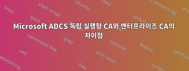 Microsoft ADCS 독립 실행형 CA와 엔터프라이즈 CA의 차이점