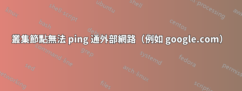 叢集節點無法 ping 通外部網路（例如 google.com）