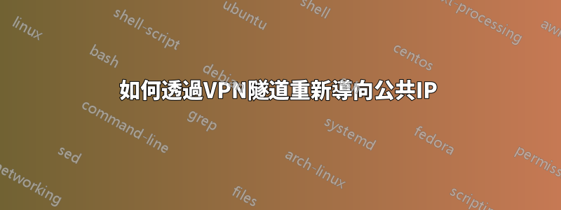 如何透過VPN隧道重新導向公共IP