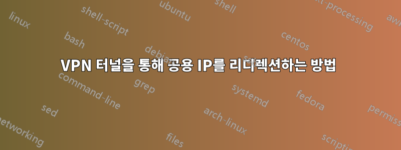 VPN 터널을 통해 공용 IP를 리디렉션하는 방법