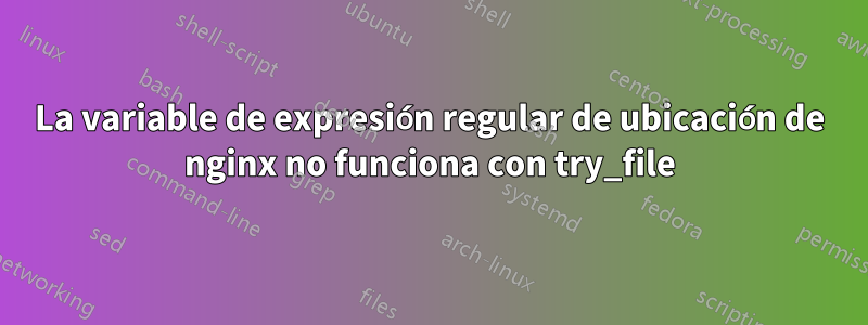 La variable de expresión regular de ubicación de nginx no funciona con try_file