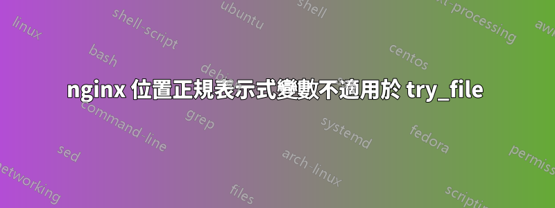 nginx 位置正規表示式變數不適用於 try_file