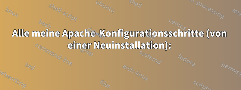 Alle meine Apache-Konfigurationsschritte (von einer Neuinstallation):