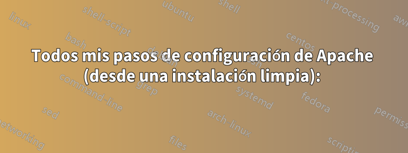 Todos mis pasos de configuración de Apache (desde una instalación limpia):