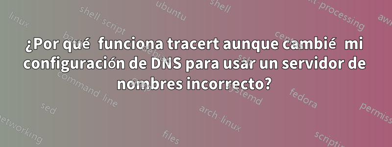 ¿Por qué funciona tracert aunque cambié mi configuración de DNS para usar un servidor de nombres incorrecto?