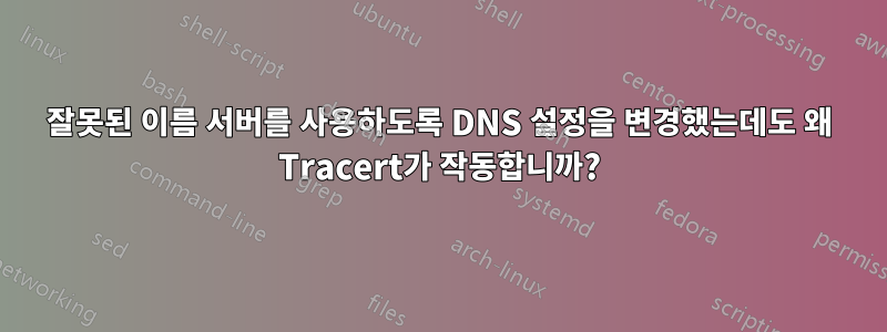 잘못된 이름 서버를 사용하도록 DNS 설정을 변경했는데도 왜 Tracert가 작동합니까?