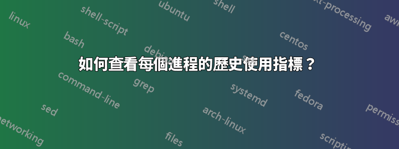 如何查看每個進程的歷史使用指標？