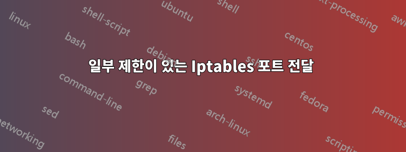 일부 제한이 있는 Iptables 포트 전달