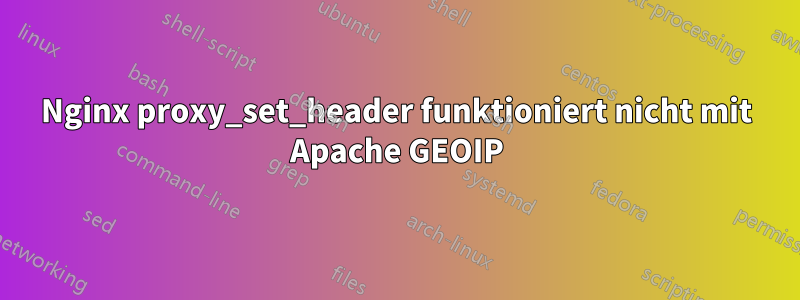 Nginx proxy_set_header funktioniert nicht mit Apache GEOIP