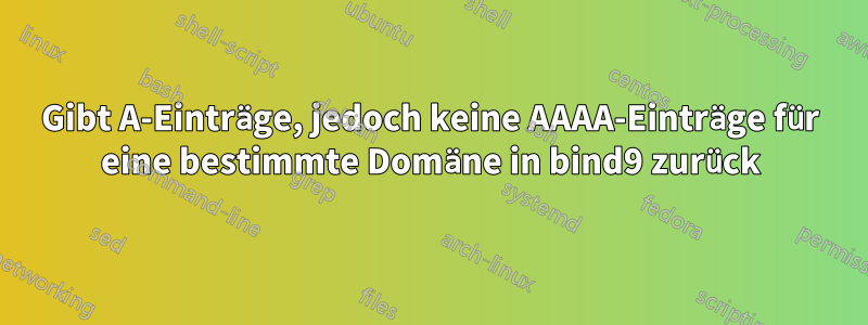 Gibt A-Einträge, jedoch keine AAAA-Einträge für eine bestimmte Domäne in bind9 zurück