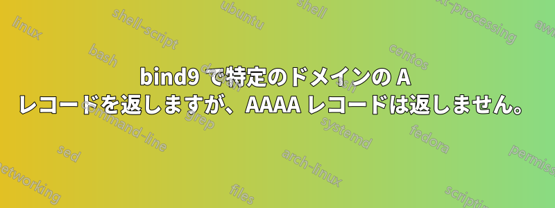 bind9 で特定のドメインの A レコードを返しますが、AAAA レコードは返しません。