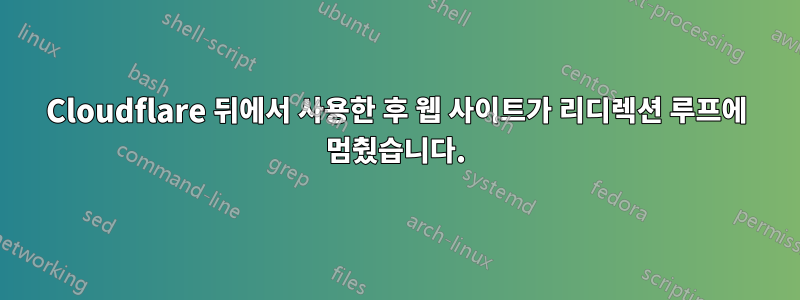 Cloudflare 뒤에서 사용한 후 웹 사이트가 리디렉션 루프에 멈췄습니다.