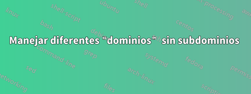 Manejar diferentes "dominios" sin subdominios