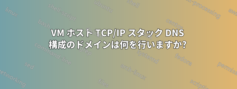 VM ホスト TCP/IP スタック DNS 構成のドメインは何を行いますか?