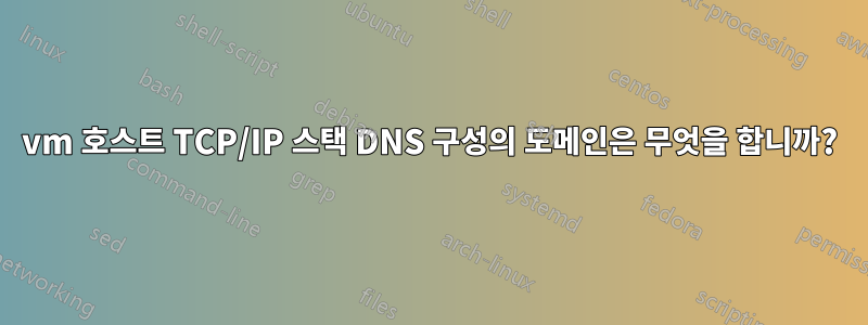 vm 호스트 TCP/IP 스택 DNS 구성의 도메인은 무엇을 합니까?