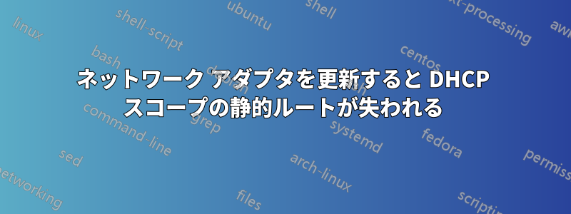 ネットワーク アダプタを更新すると DHCP スコープの静的ルートが失われる