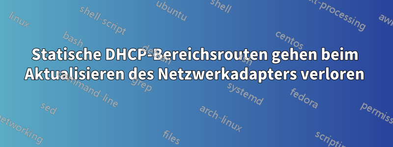 Statische DHCP-Bereichsrouten gehen beim Aktualisieren des Netzwerkadapters verloren