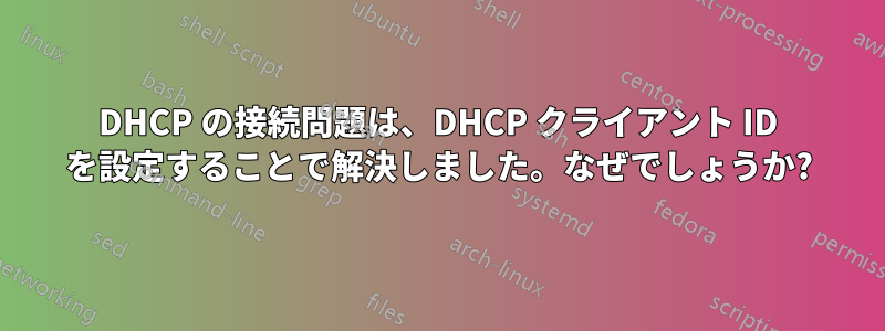 DHCP の接続問題は、DHCP クライアント ID を設定することで解決しました。なぜでしょうか?