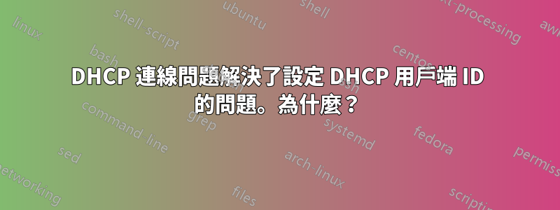 DHCP 連線問題解決了設定 DHCP 用戶端 ID 的問題。為什麼？