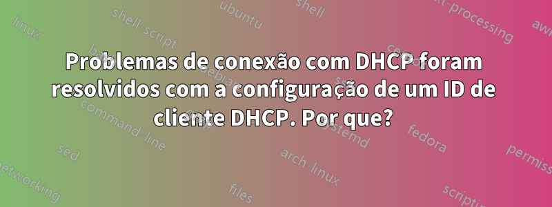 Problemas de conexão com DHCP foram resolvidos com a configuração de um ID de cliente DHCP. Por que?