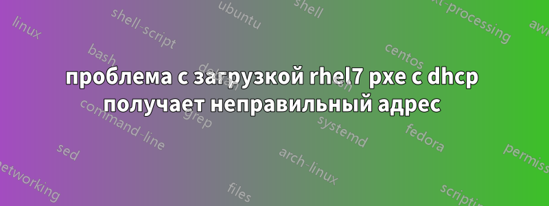 проблема с загрузкой rhel7 pxe с dhcp получает неправильный адрес