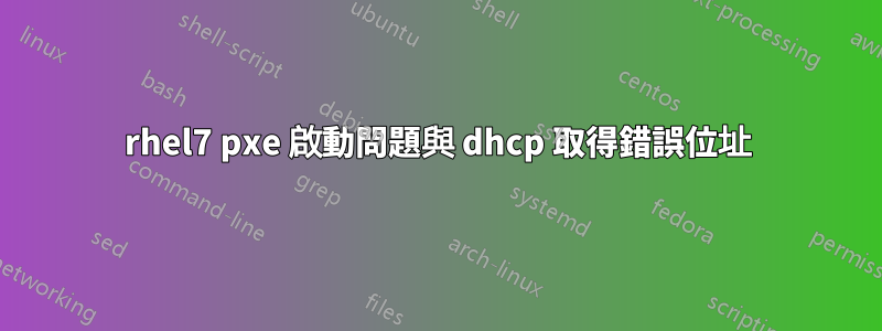 rhel7 pxe 啟動問題與 dhcp 取得錯誤位址