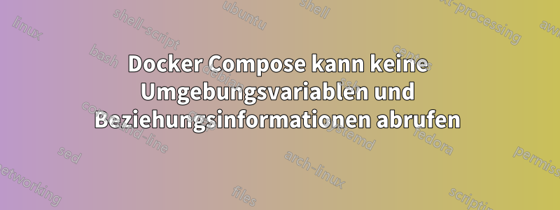 Docker Compose kann keine Umgebungsvariablen und Beziehungsinformationen abrufen