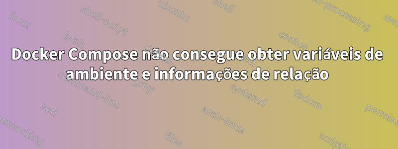 Docker Compose não consegue obter variáveis ​​de ambiente e informações de relação