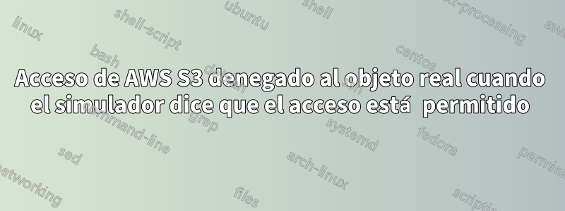 Acceso de AWS S3 denegado al objeto real cuando el simulador dice que el acceso está permitido