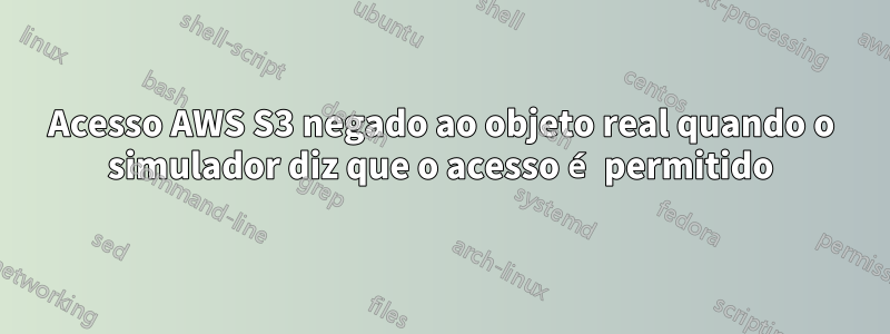 Acesso AWS S3 negado ao objeto real quando o simulador diz que o acesso é permitido