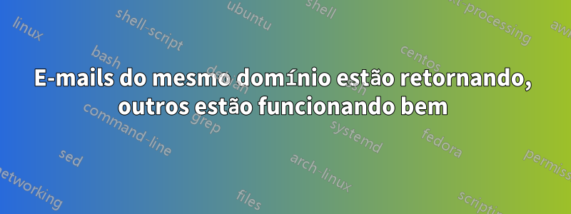 E-mails do mesmo domínio estão retornando, outros estão funcionando bem