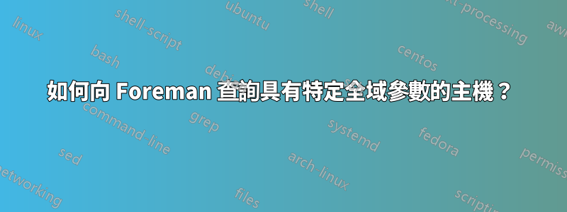 如何向 Foreman 查詢具有特定全域參數的主機？