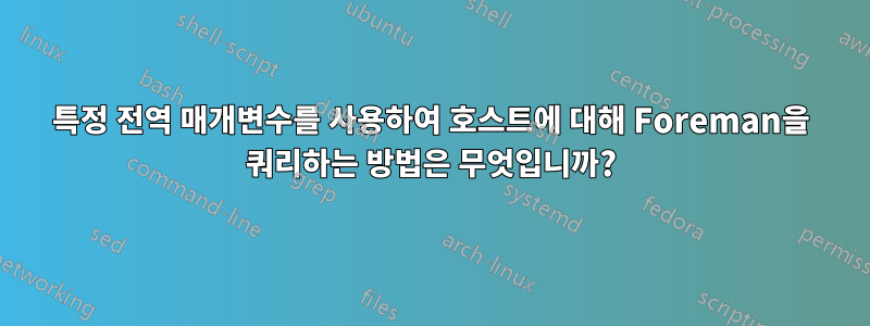 특정 전역 매개변수를 사용하여 호스트에 대해 Foreman을 쿼리하는 방법은 무엇입니까?