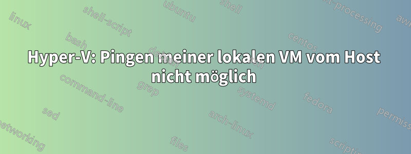 Hyper-V: Pingen meiner lokalen VM vom Host nicht möglich