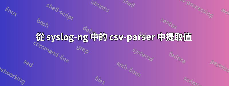 從 syslog-ng 中的 csv-parser 中提取值