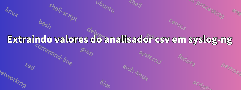 Extraindo valores do analisador csv em syslog-ng