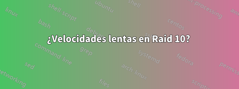 ¿Velocidades lentas en Raid 10?