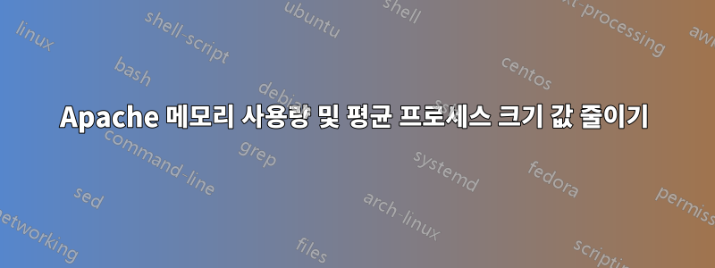 Apache 메모리 사용량 및 평균 프로세스 크기 값 줄이기