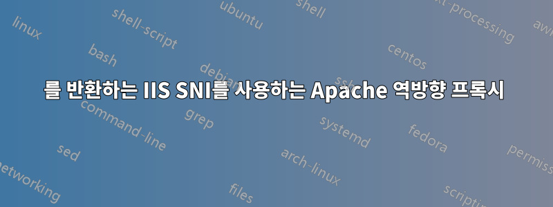 404를 반환하는 IIS SNI를 사용하는 Apache 역방향 프록시