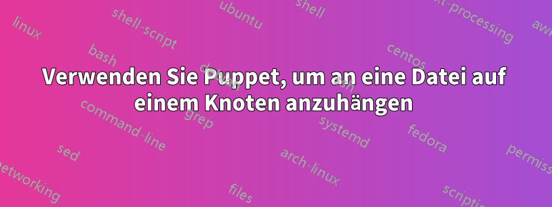 Verwenden Sie Puppet, um an eine Datei auf einem Knoten anzuhängen