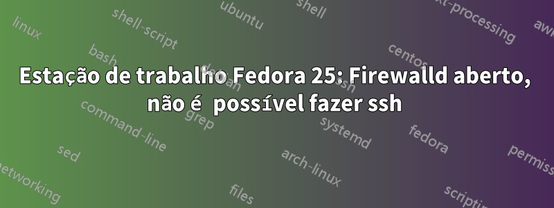 Estação de trabalho Fedora 25: Firewalld aberto, não é possível fazer ssh