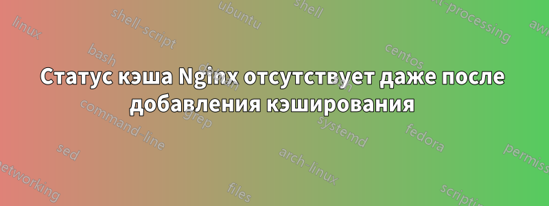 Статус кэша Nginx отсутствует даже после добавления кэширования