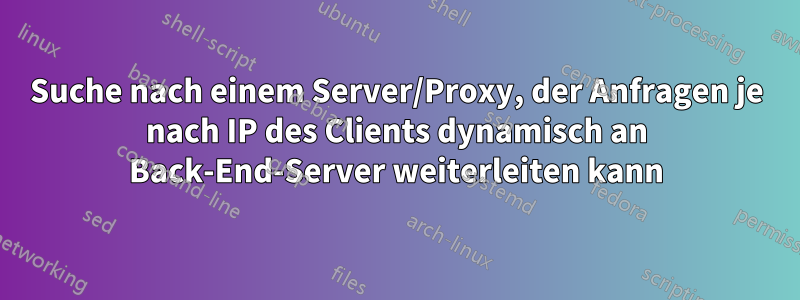 Suche nach einem Server/Proxy, der Anfragen je nach IP des Clients dynamisch an Back-End-Server weiterleiten kann