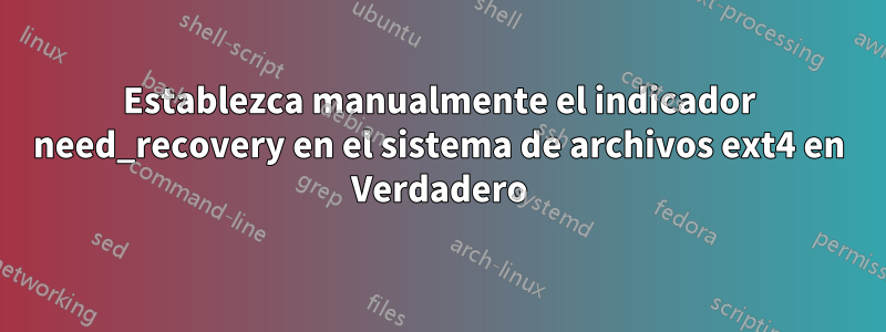 Establezca manualmente el indicador need_recovery en el sistema de archivos ext4 en Verdadero