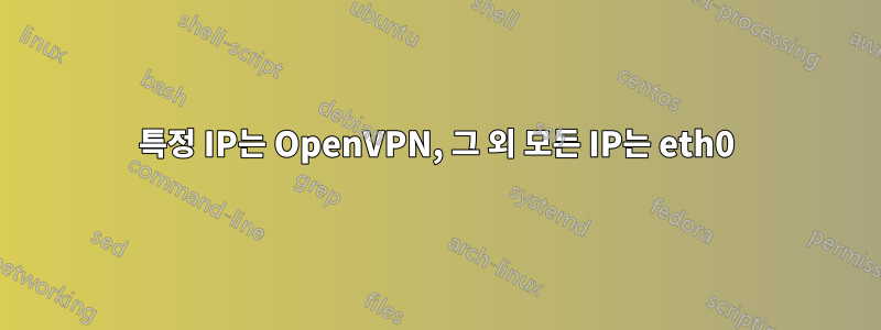 특정 IP는 OpenVPN, 그 외 모든 IP는 eth0